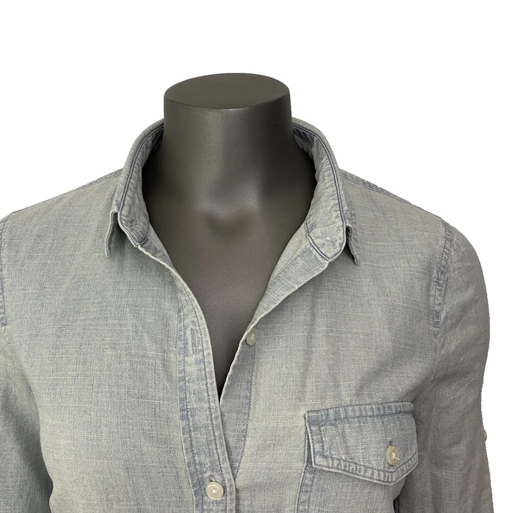 J. Crew Shirt Dress Women’s S Light Blue Cotton Denim Button Up - Picture 5 of 9